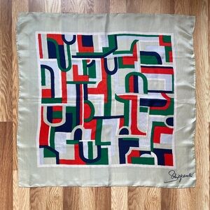 Schiaparelli 100% silk geometric print scarf